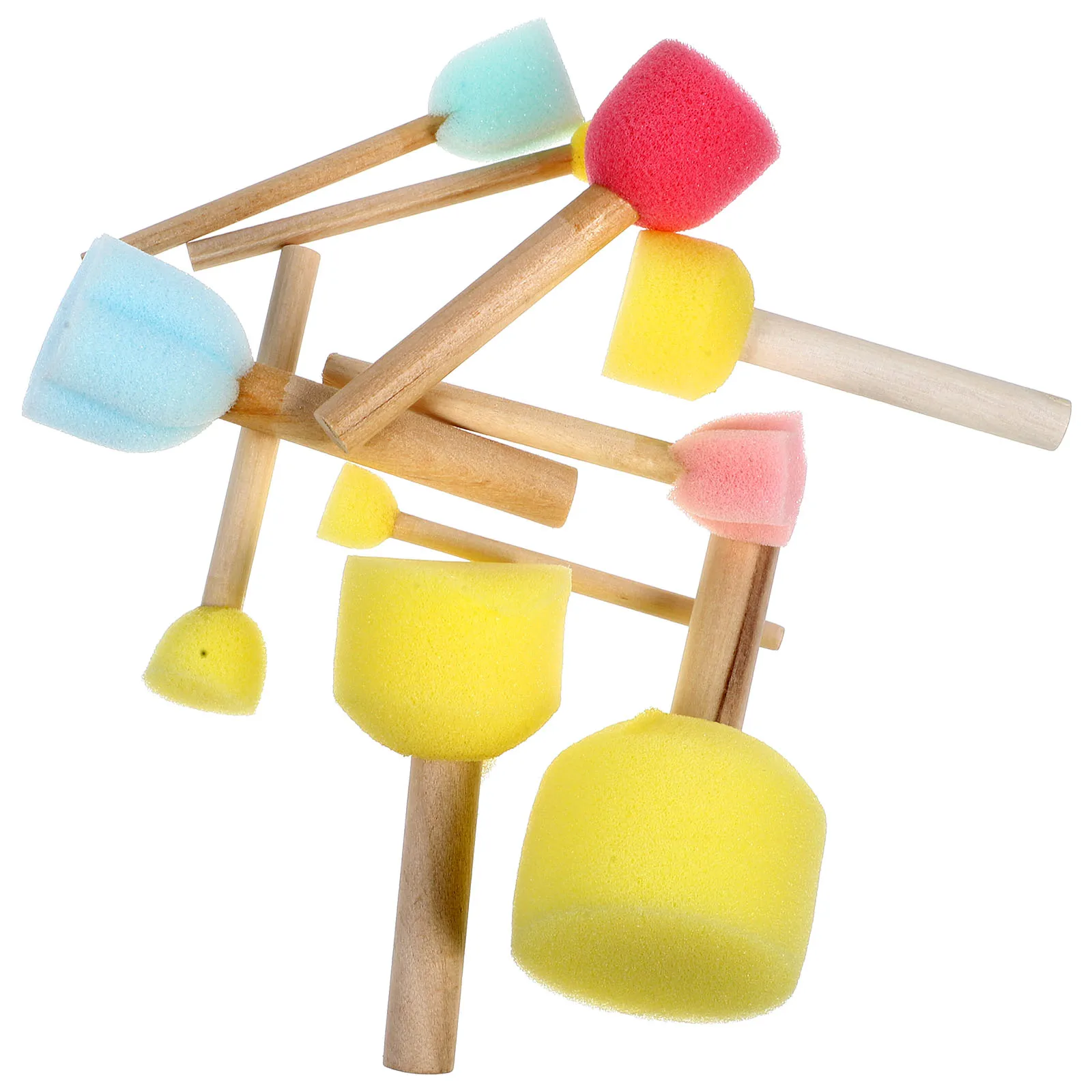 

10 Pcs Sponge Brush Kids Paint Sponges Circle Brushes Round Craft Foam Roller Face