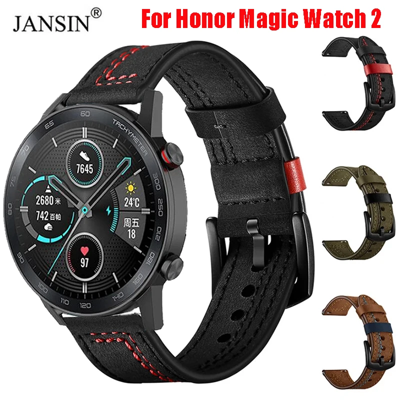 Leather Strap For Honor Magic Watch 2 42mm 46mm Replacement Watchband Bracelet For Huawei Honor Magic Watch 2 Band Accessories