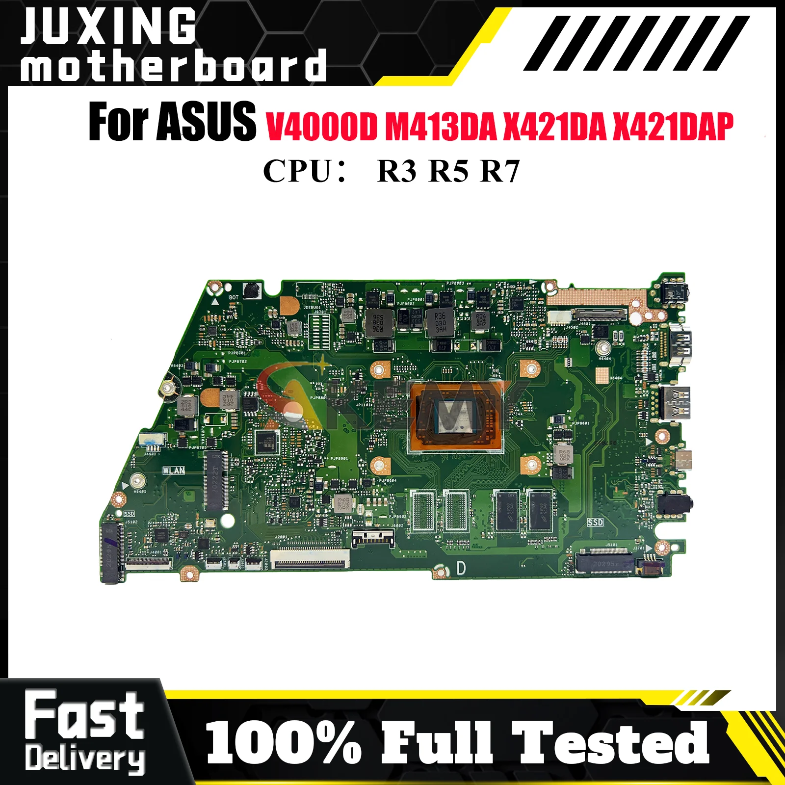 

X421DA Материнская плата для ноутбука ASUS VivoBook M413DA V4000D X421DAP X421D X421DA Материнская плата с процессором R3 R5 R7 100% тест ОК быстрая доставка