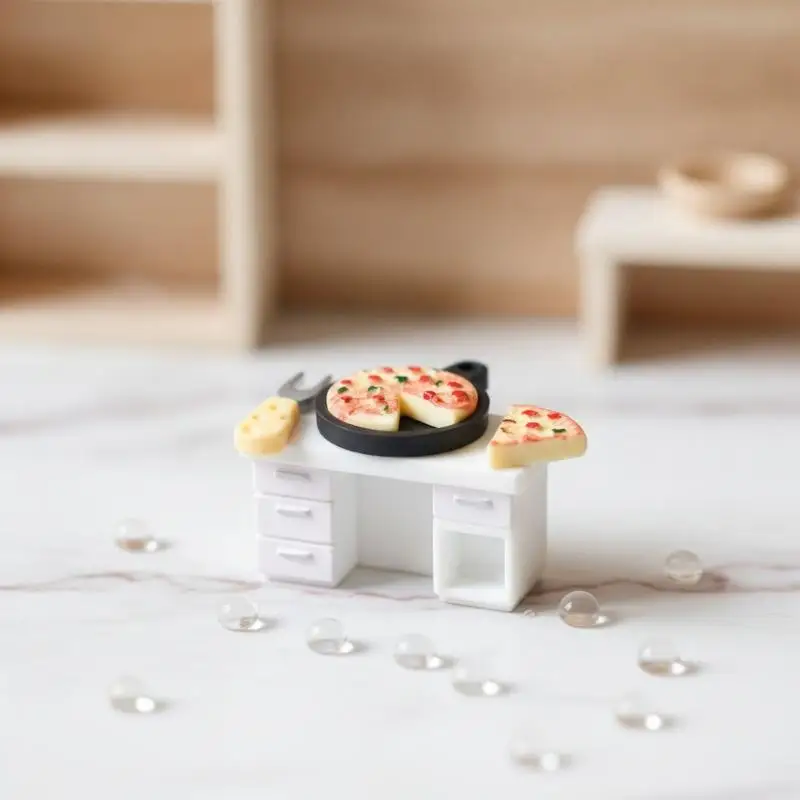 10pcs Mini Plate Pizza Fake Food Resin Miniature Figurine DIY Accessories Kawaii Cabochon Flatback Scrapbooking Decoration Craf