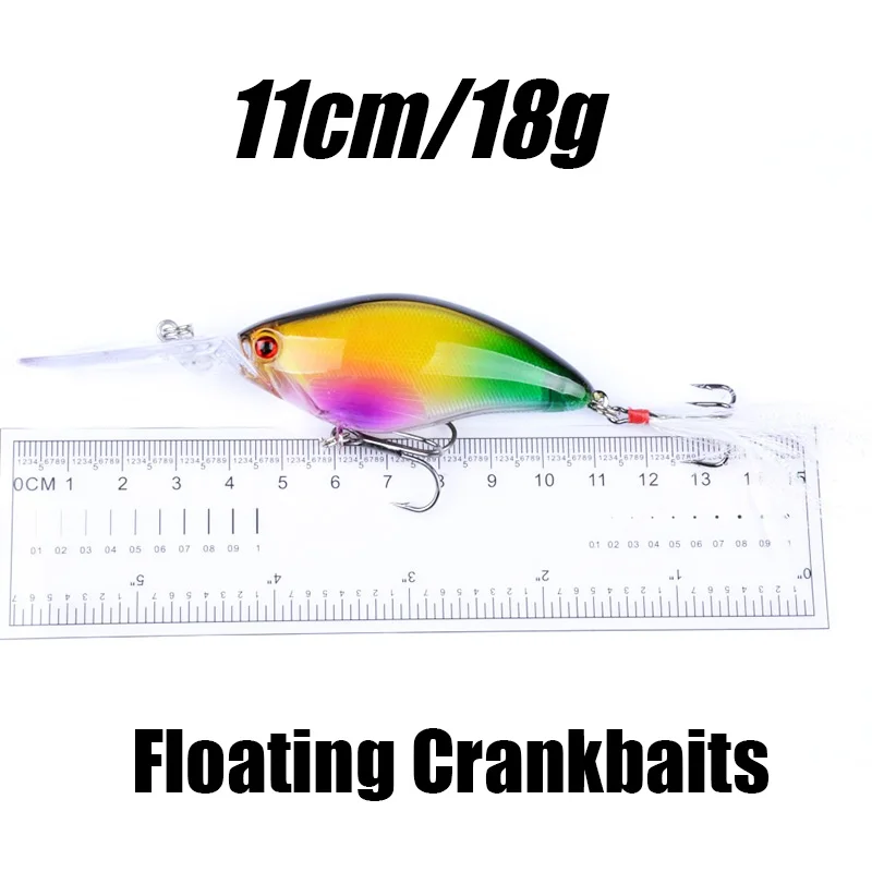 1pcs Floating Crankbaits Fishing Lure 11cm 18g Wobbler Minnow Surface Trolling Swimbait Artificial Hard Bait For Bass Pike Pesca