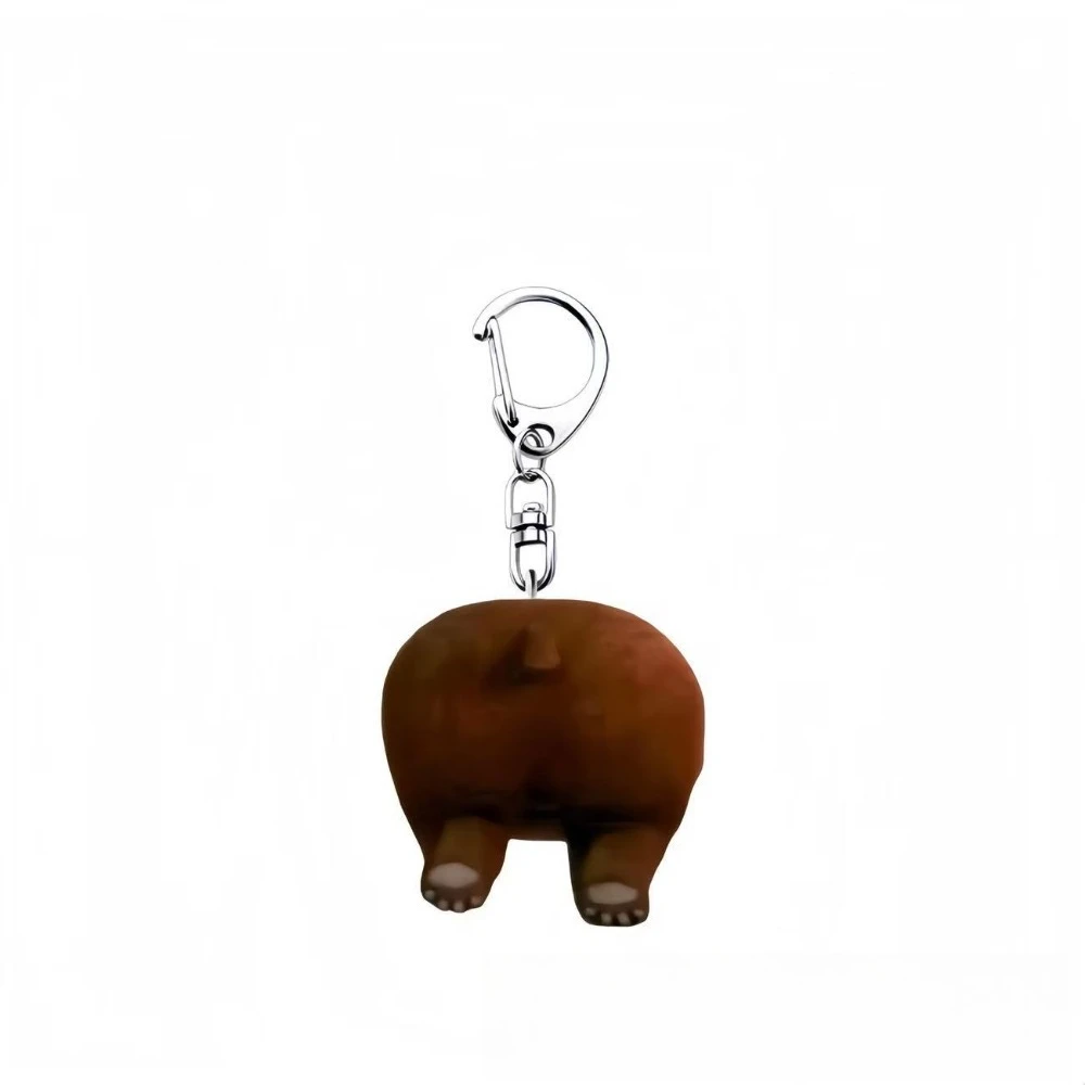 New Interesting Butt Bear Acrylic Abstract Keychain Creative Cartoon Keyring Pendant Bag Fun Couple Jewelry Accessory Decoration