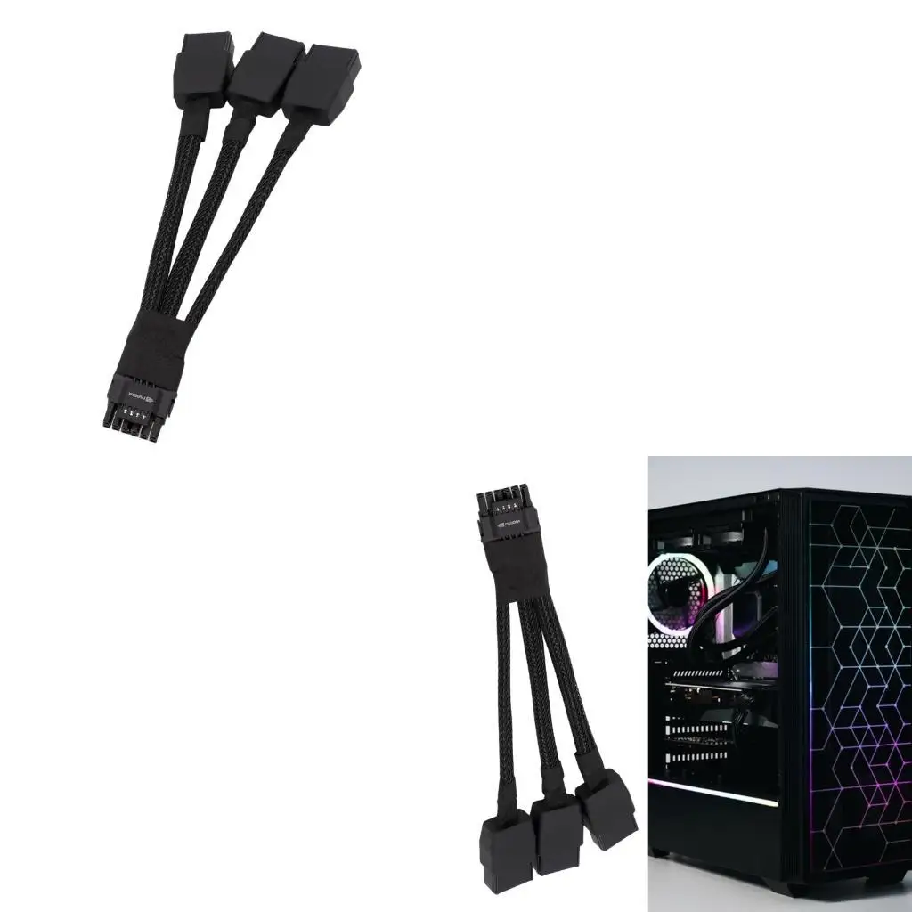 

Y1UB 16AWG 3x 8Pin To 16Pin Graphics Card Power Cable Featuring Heat Resistant Cord