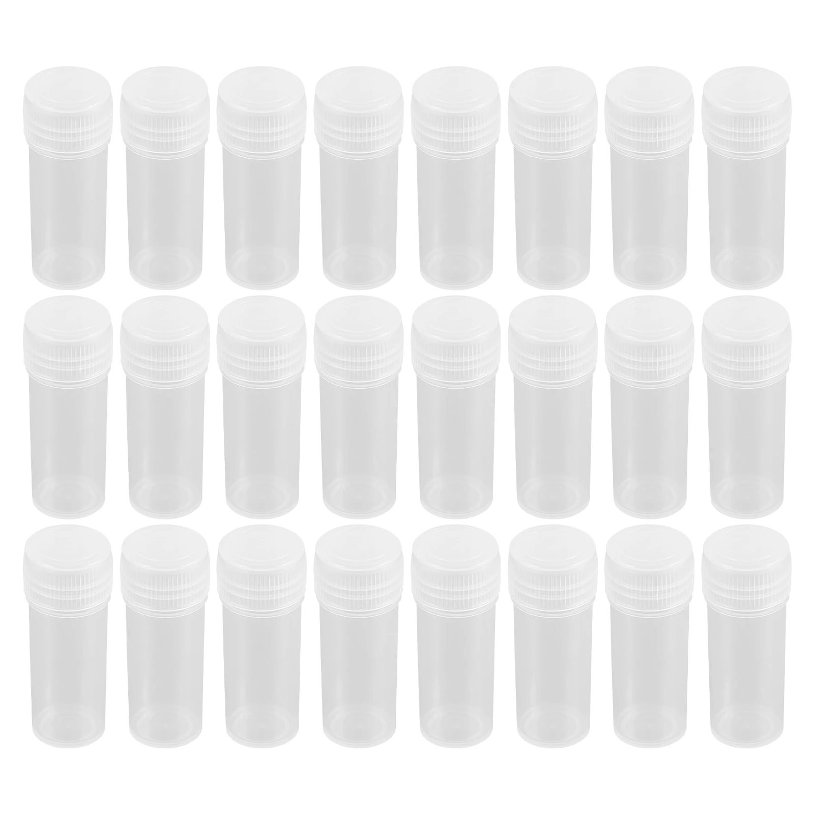 

60 Pcs 5ml Sample with Screw Cap Transparent Plastic Laboratory Test Globuli Tubes Empty Skirted Tubes Lip Balm