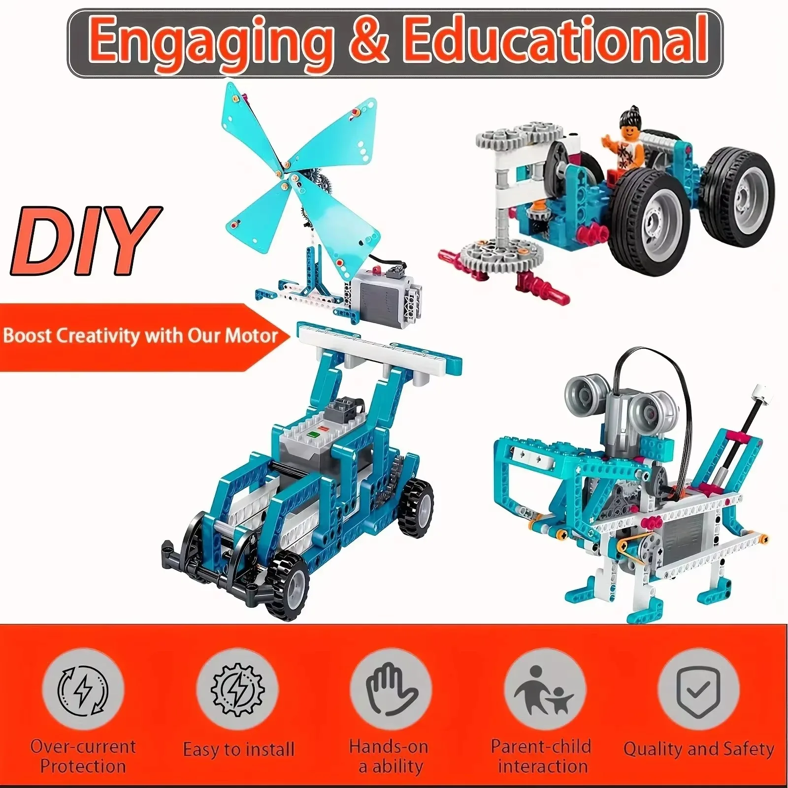 Piezas técnicas MOC, funciones de potencia, servomotor, Control remoto, caja de batería, conjunto de luces, receptor de Control remoto de velocidad IR, juguete