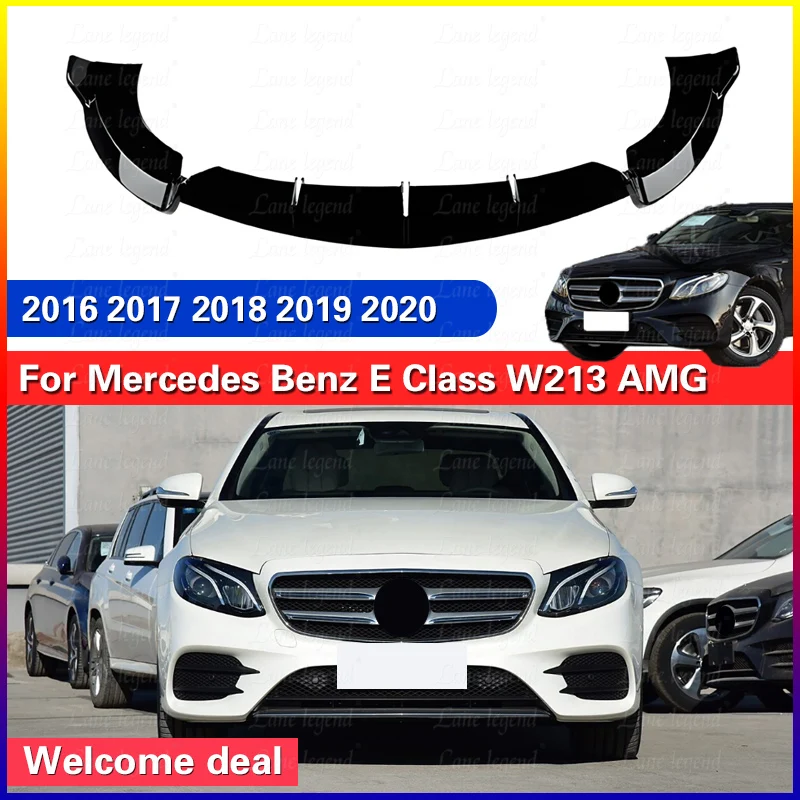 For Mercedes Benz E Class W213 E260 E300 E43 AMG 2016-2020 Car Front Bumper Lower Spoiler Diffuser Splitters Aprons Cover Guard