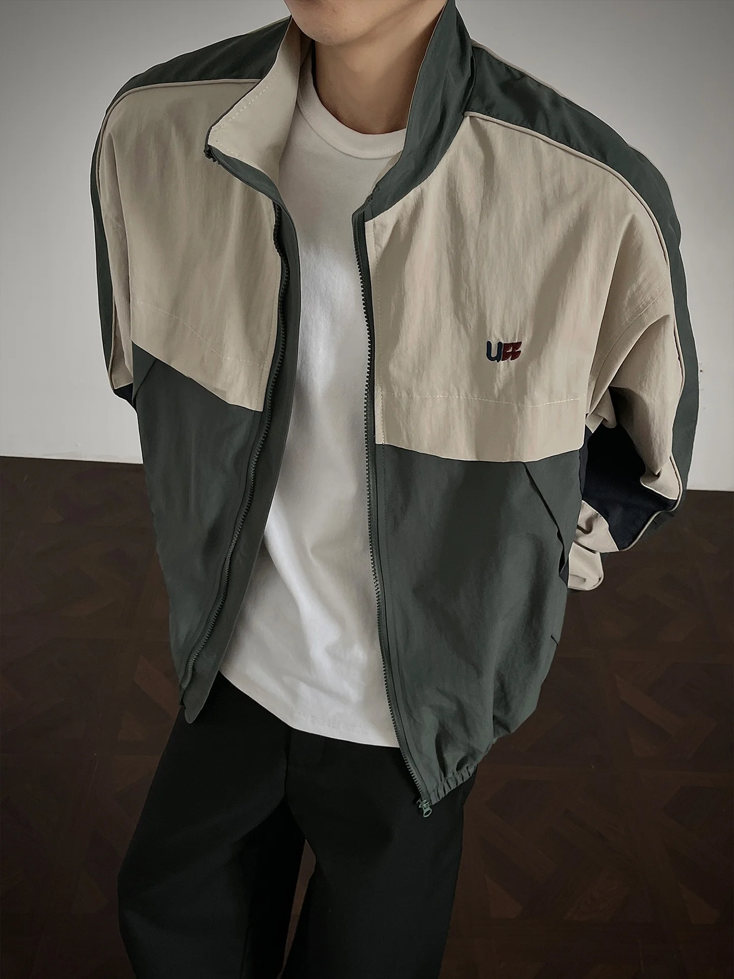 

Men's Outdoor Tee-Proof Jaet Color Blo Waterproof Loose Fit Sun Protection Faionable Spring Autumn Outerwear