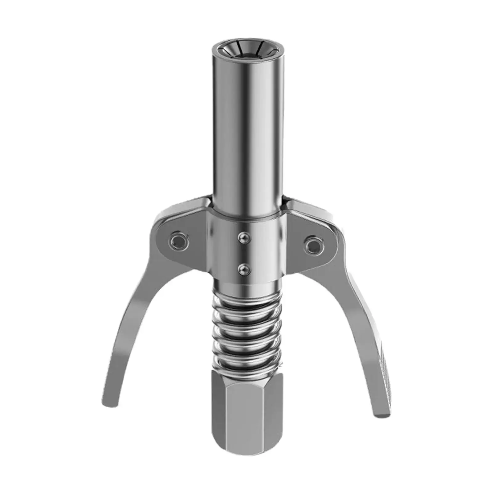 

Stainless Steel Grease Coupler Nozzle Lock Clamp Type Heavy Duty Double Handle Tip Labor Saving Garage
