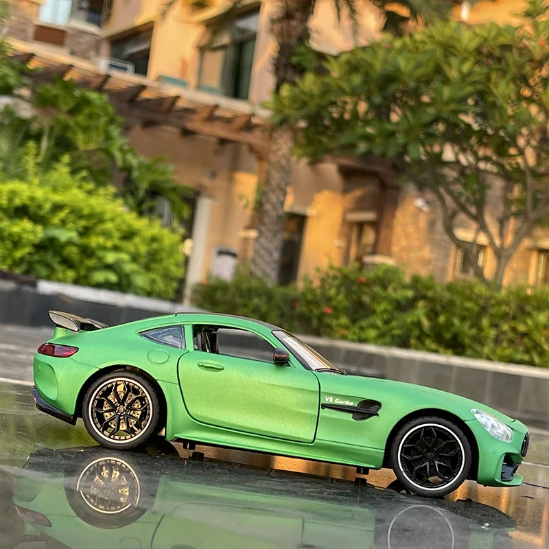 1:24 Mercedes Benz AMG GTR ruedas de vehículo modelo de Metal Diecast coche deportivo simulación tirar hacia atrás juguete colección para regalos