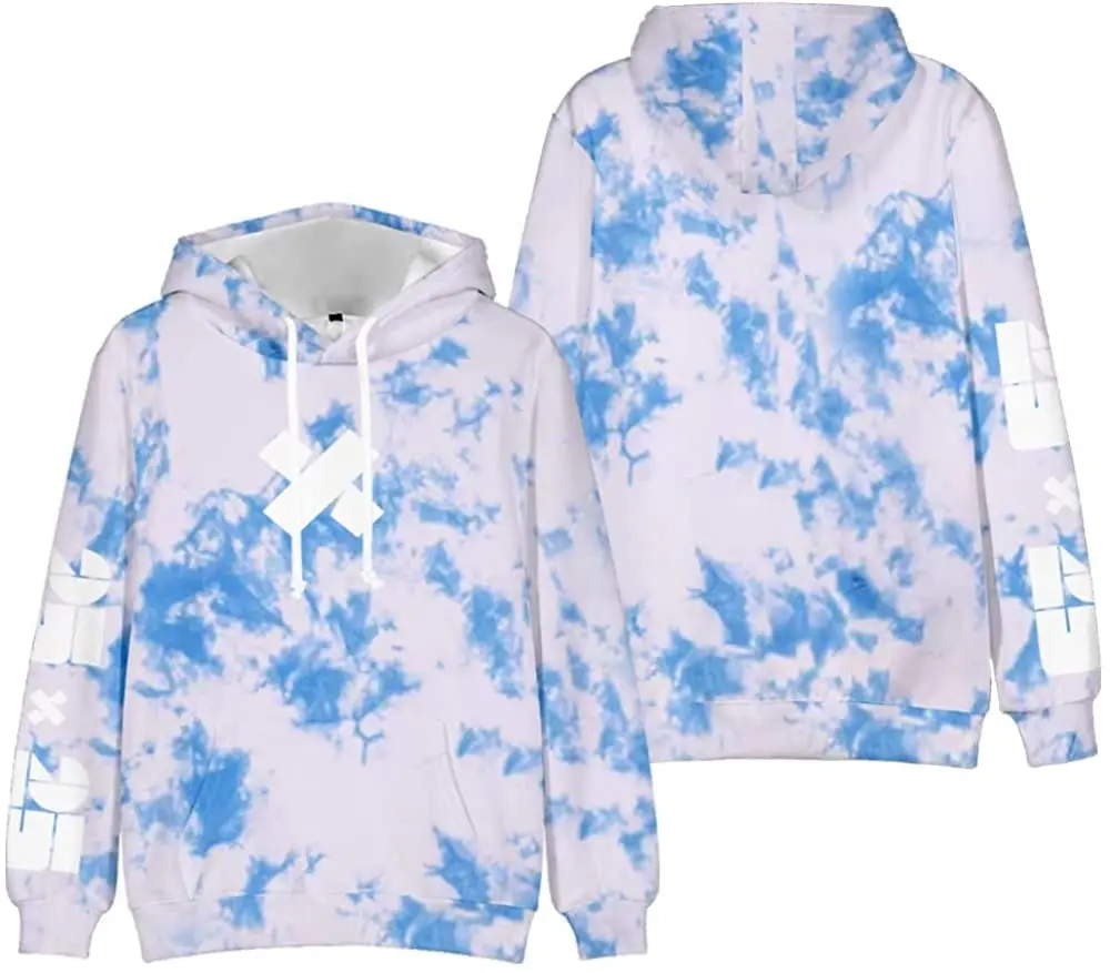 

Personality New Sam and Colby XPLR Shatter Light Blue Tie Dye Merch Hoodies Men women Sweatshirt XPLR Hoody Printed