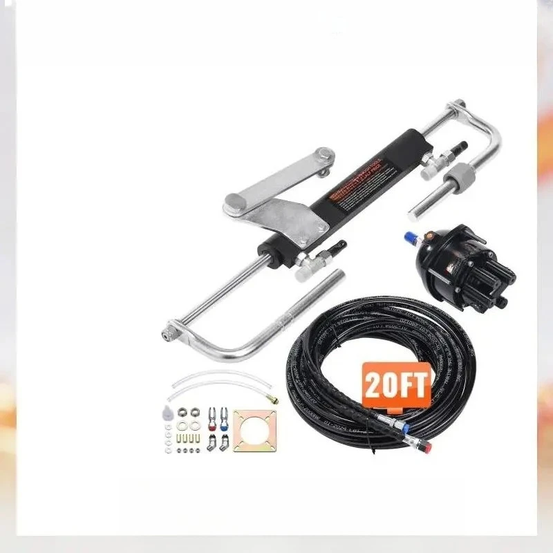 

Hydraulic Outboard Steering Kit 90HP Marine Boat Hydraulic Steering System for Single Station Single-Engine Boats Use