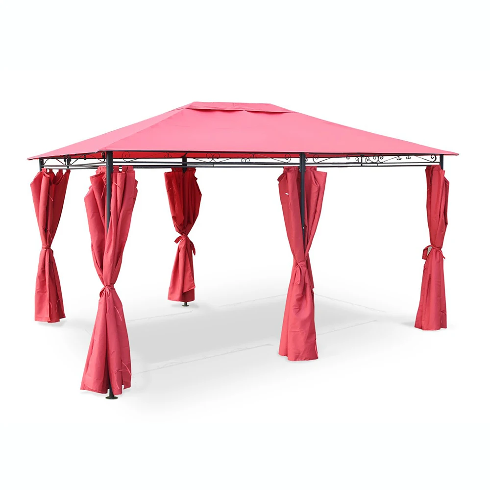 خيمة معدنية كبيرة مزدوجة العلوي 3x4 قابلة للفك ومطلية بولي كلوريد الفينيل مقاومة للماء للحديقة #1