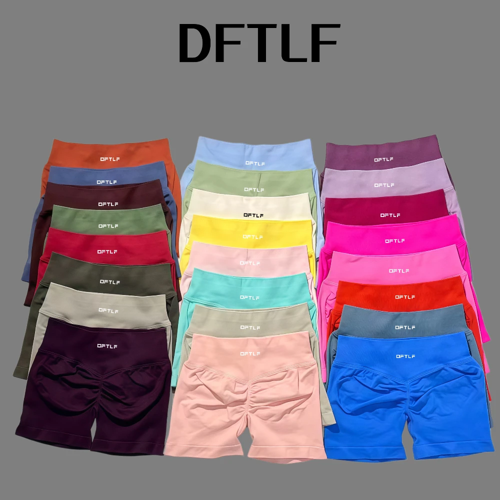 DFTLF Women High Waist Yoga Shorts Scrunch Butt Lift Workout Short Squat Proof Fitness Gym Running Sports Push Up Athletic Leggi