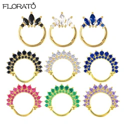 925 Silver Needle Trend Round Earrings Crown Design Colorful Zircon Earrings Fashion Ladies Luxury Piercing Jewelry Gifts 2023