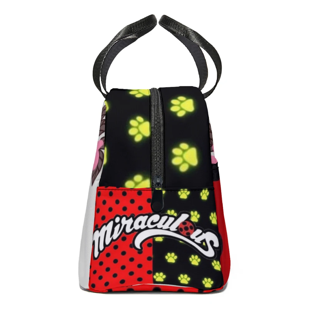 Cartoon Miraculous-Lady Lunch Box pour femme, glacière multifonction, sac isotherme thermique pour enfants, sacs fourre-tout de pique-nique portables