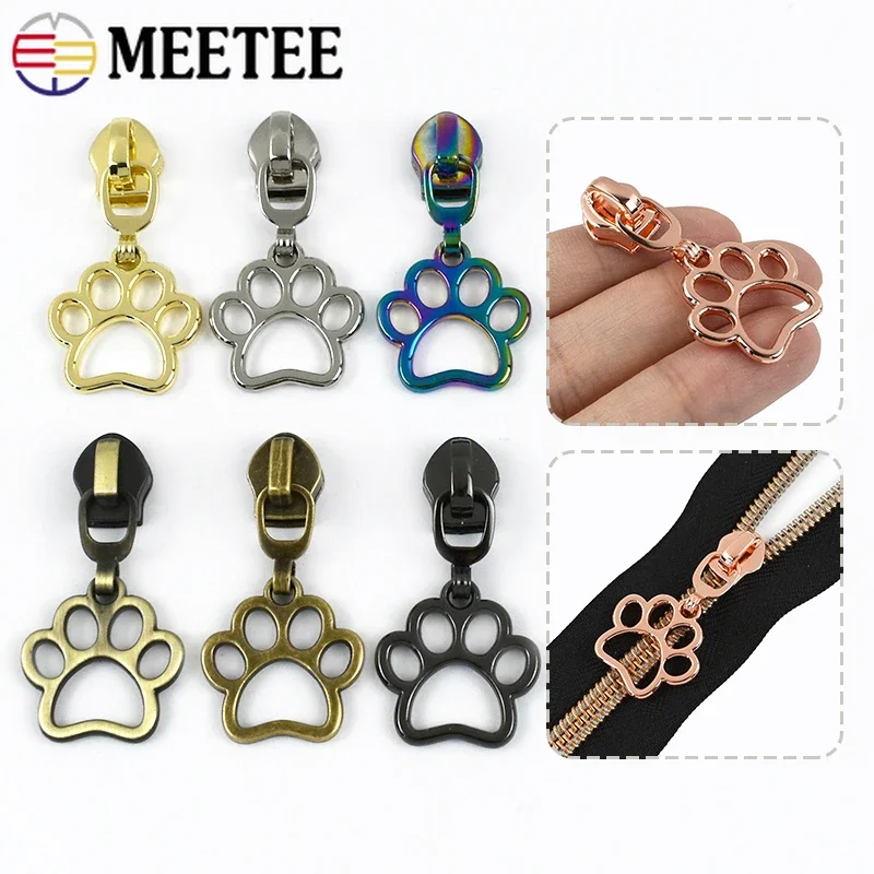 

20/50Pcs Meetee Zipper Sliders for Nylon Zip Bag Decoration Ziper Cursor Jecket Replacement Zips Lock Head Sewing Zippers Tongue