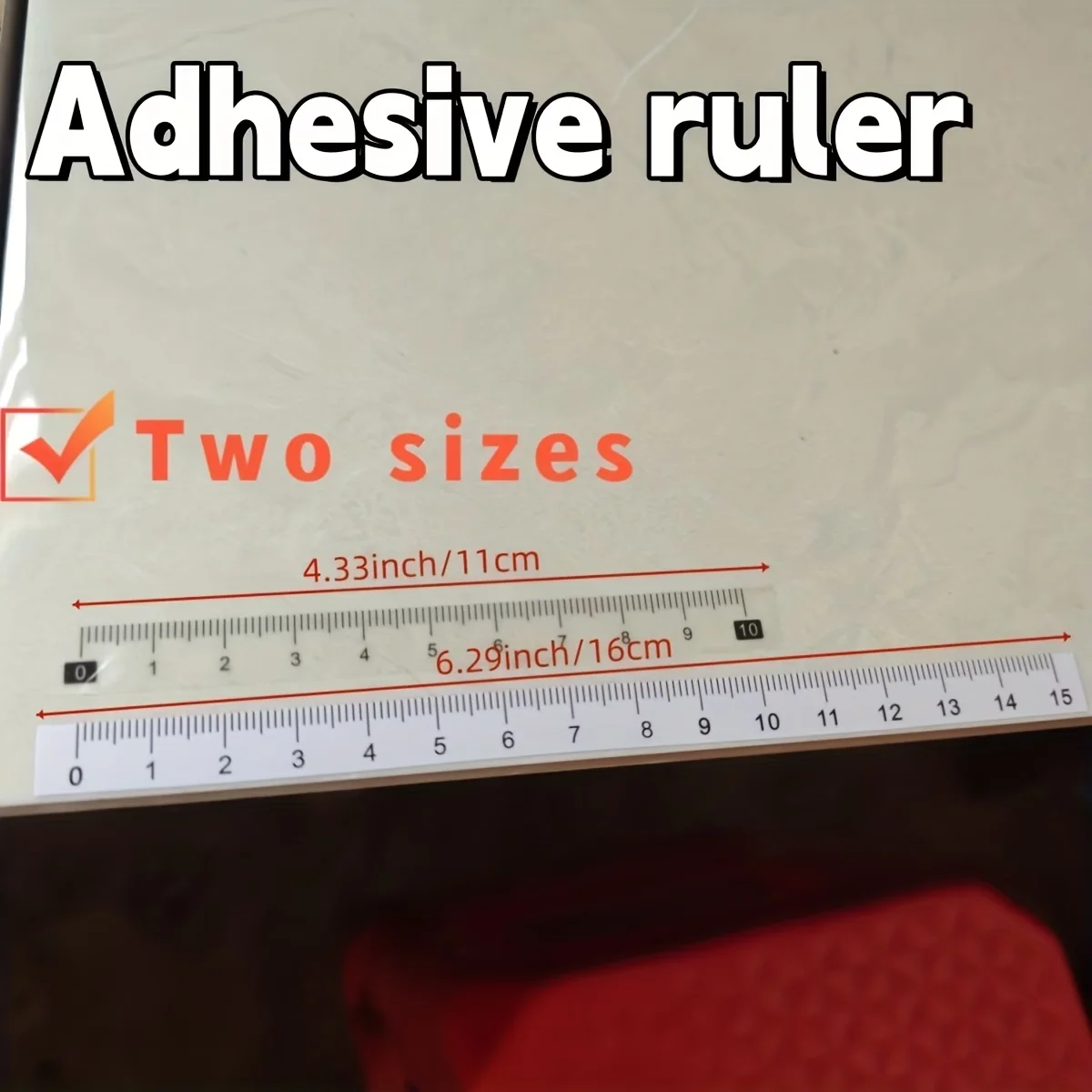 Durable Self‑Adhesive Rulers, for Office, Study, Sewing & Crafts, Apply to Smooth Surfaces, Reusable Measuring Tool & Sewing