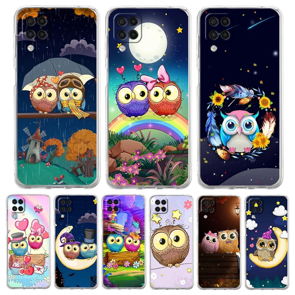 

Cute Cartoon Owl Phone Case for Samsung Galaxy A13 A22 A32 A52 A53 A72 A51 A71 A11 A31 A41 A01 A21S 5G Transparent Shell Capas