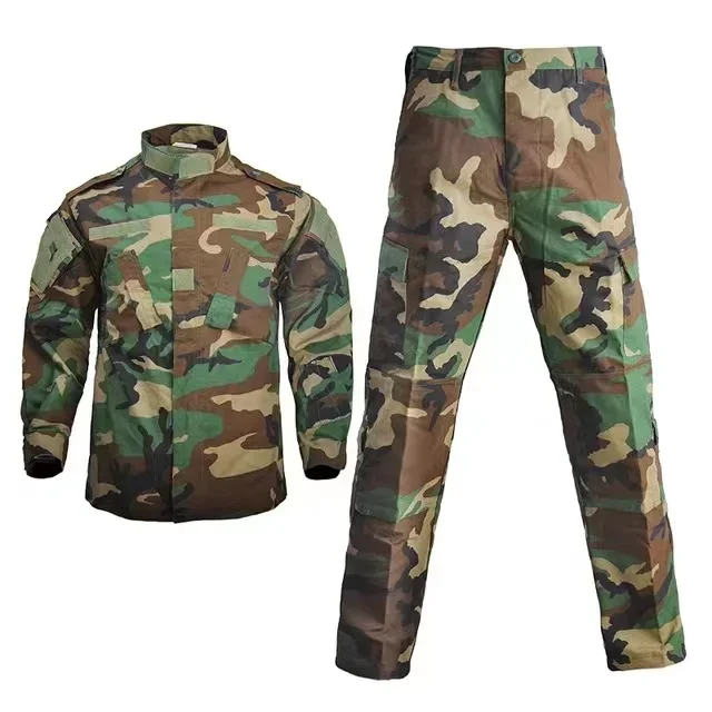 2024 Hot Durable and Wear-resistant Men's Camo ACU Uniform 2PC Set Training Wear Security Officer Uniforms