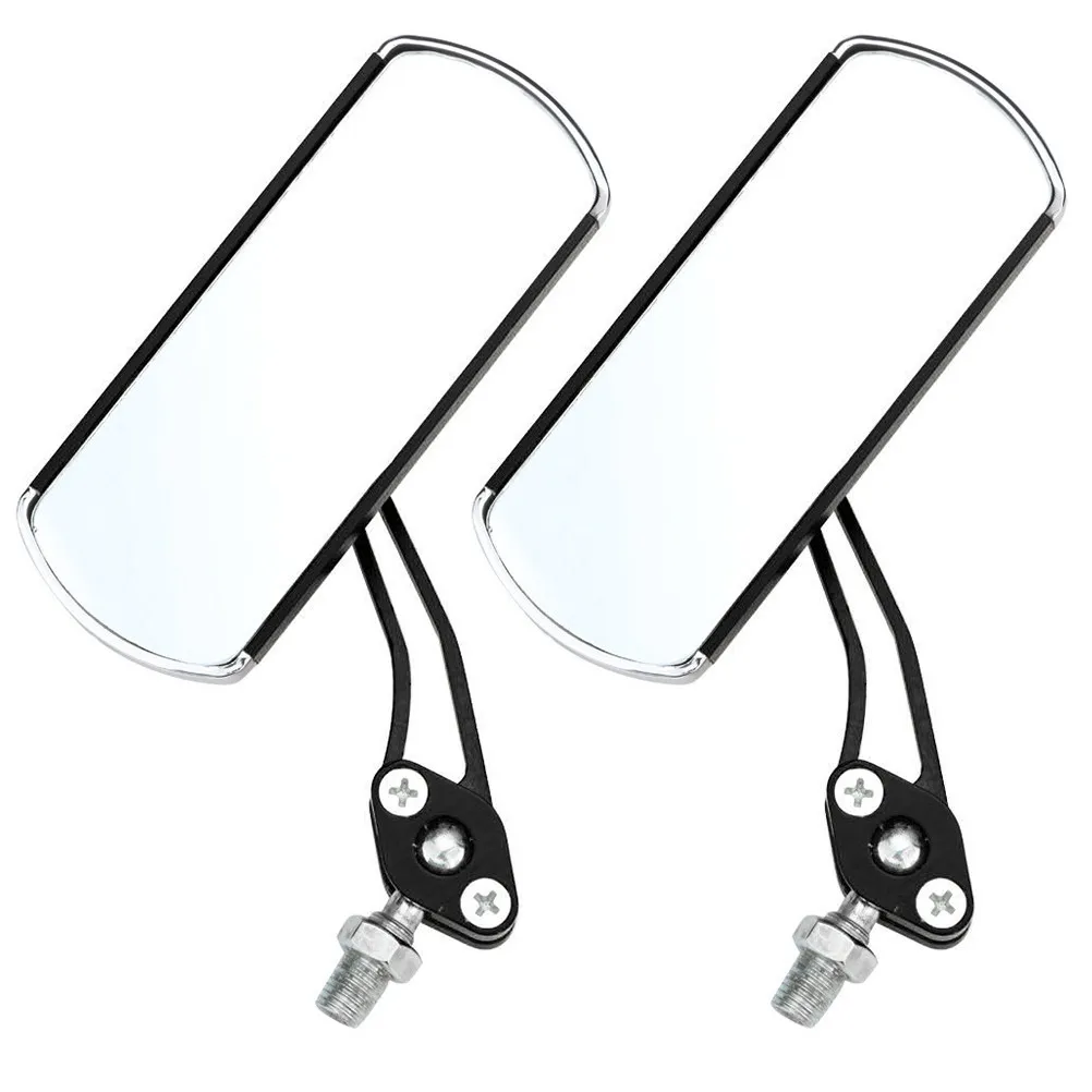 A Pair of Bike Rear View Mirrors 360 Degree Wide Angle Blast-Resistant Rotatable Lightweight Compact Fully Adjustable Handlebar