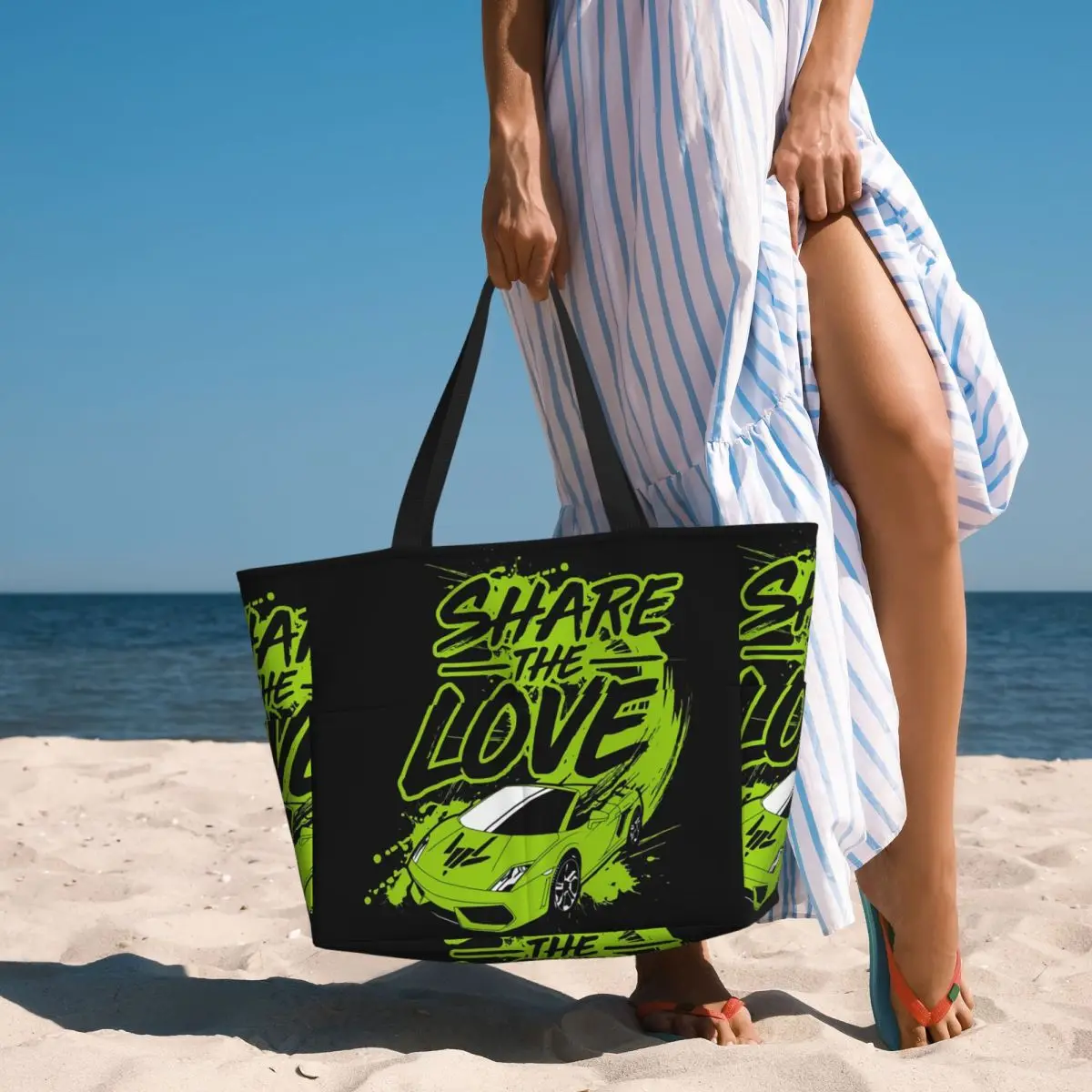 Youth Share The Love Beach Tote Bag Sport Gym Yoga Duffle Large Tote Bag Women Travel Bag Fitness bag