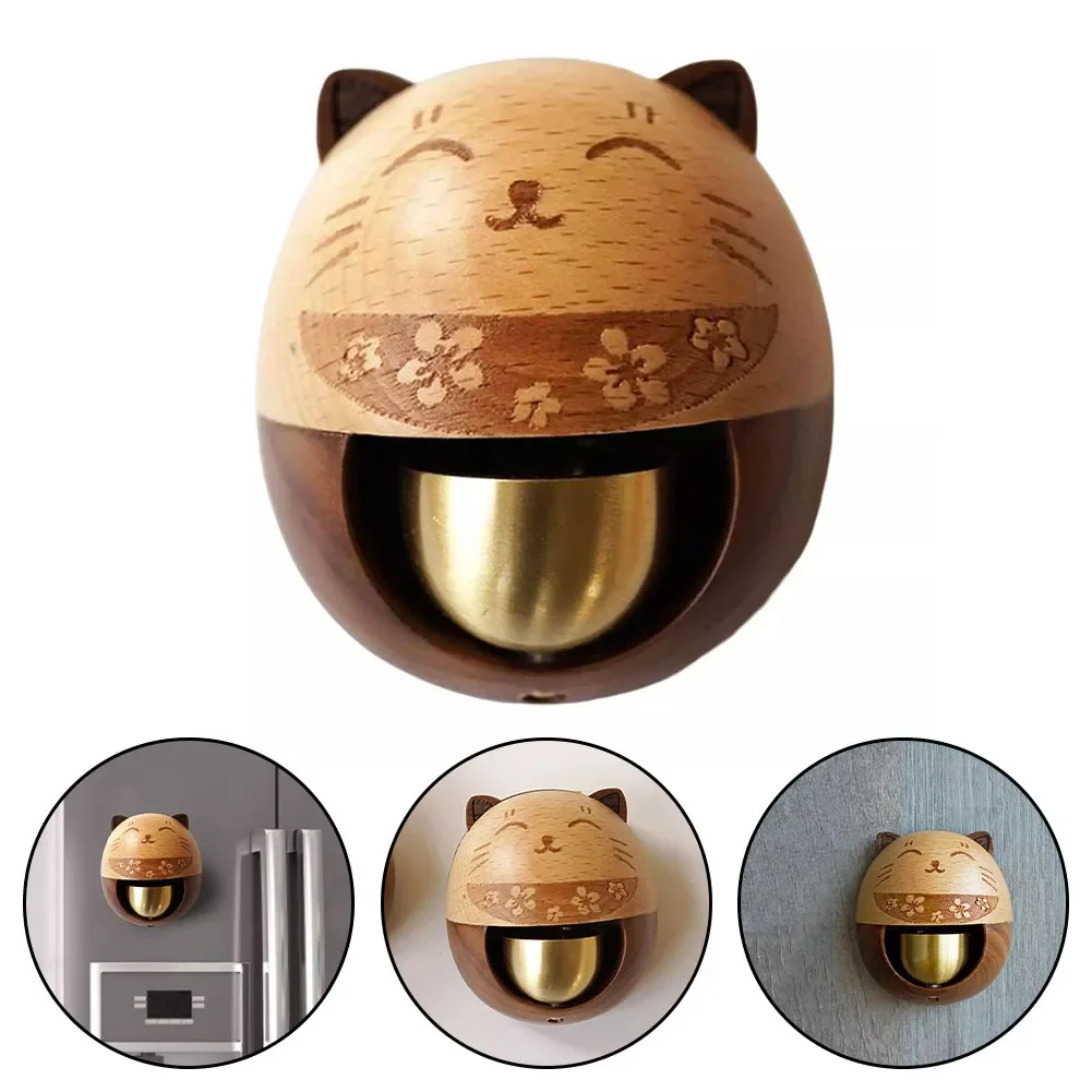 1pc Doorbell Lucky Cat Doorbell Japanese Dopamine Copper Bell For Door Porches Refrigerators Walls Home Decoration Accessories