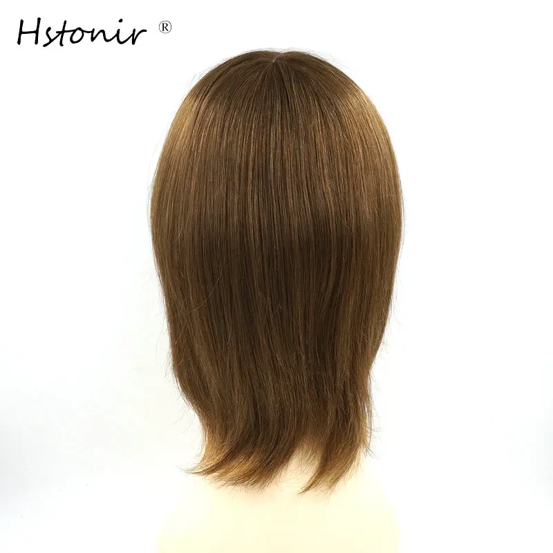 Hstonir Human Hair  Accessories For Women Injection Pu Unisex Postiche European Remy Hair Piece Thinning Hair Men Toupee H076