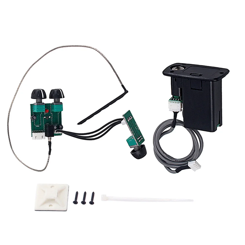 

3-Band Eq Active Piezo Pickup Preamp System Amplifier for Acoustic Guitar Bass -202 Black Durable Sturdy Long Lasting Use