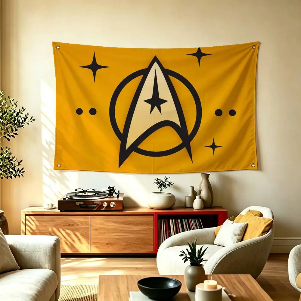Hot Star T-Trek S-Ship LOGO Flags for Bedrooms Home Decor Items Outdoor Decors Garage Decoration Flaga
