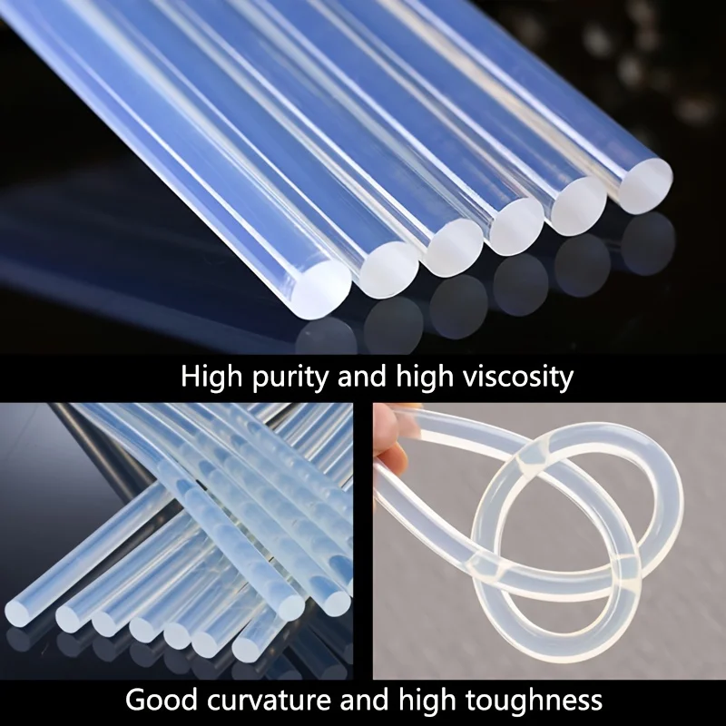 10Pcs 7mm Hot melt Glue Stick Transparent For Glue Gun Pure Adhesive Stick Strong Viscosity Rods Home DIY Industrial Repair