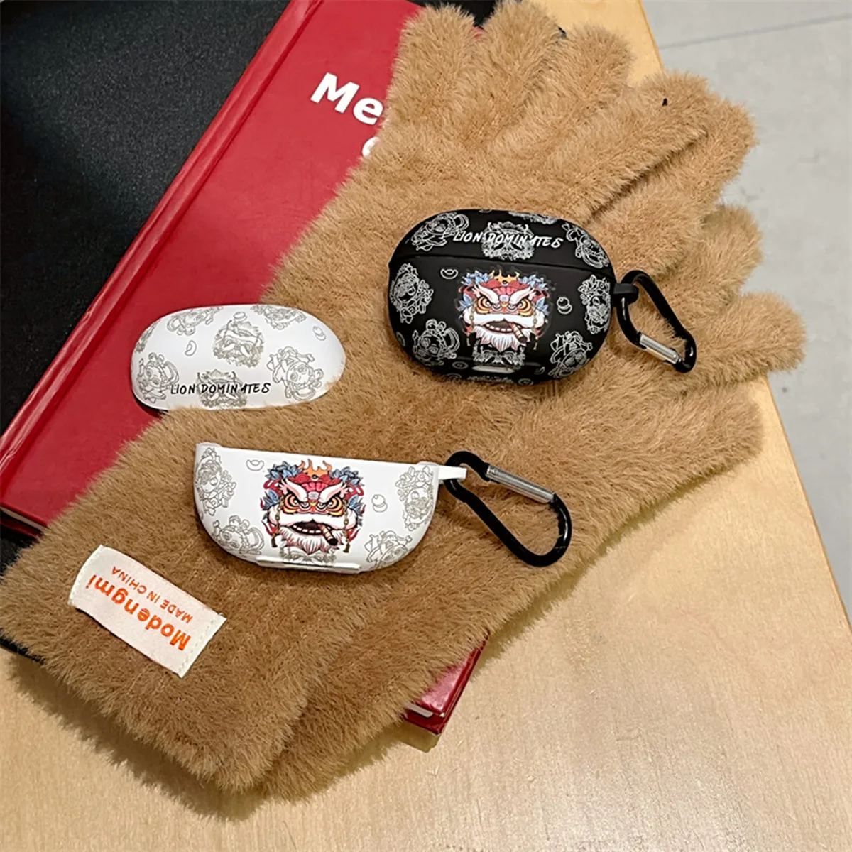 لطيف الكرتون مضحك قاسية الأسد كريستال ملصقات حقيبة سماعة الاذن ل Redmi Buds 5 برو/براعم 6 برو (2024) الغطاء الواقي مع هوك