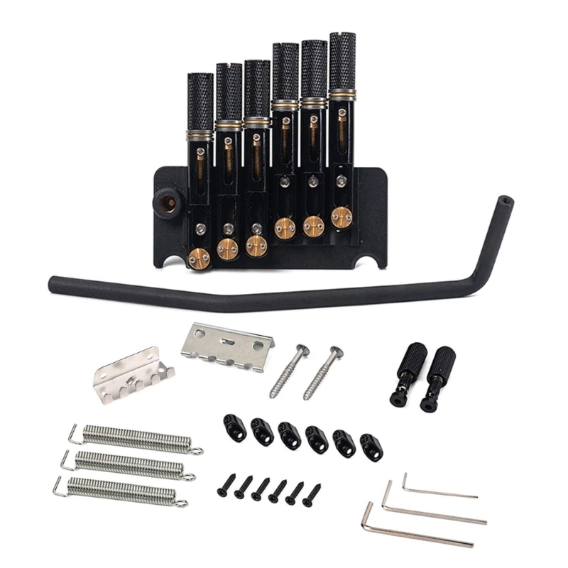 

Practical Headless Guitar Bridge Tremolo System Black Electric Guitar Tremolo Bridge System Accessories for 6/7 Strings