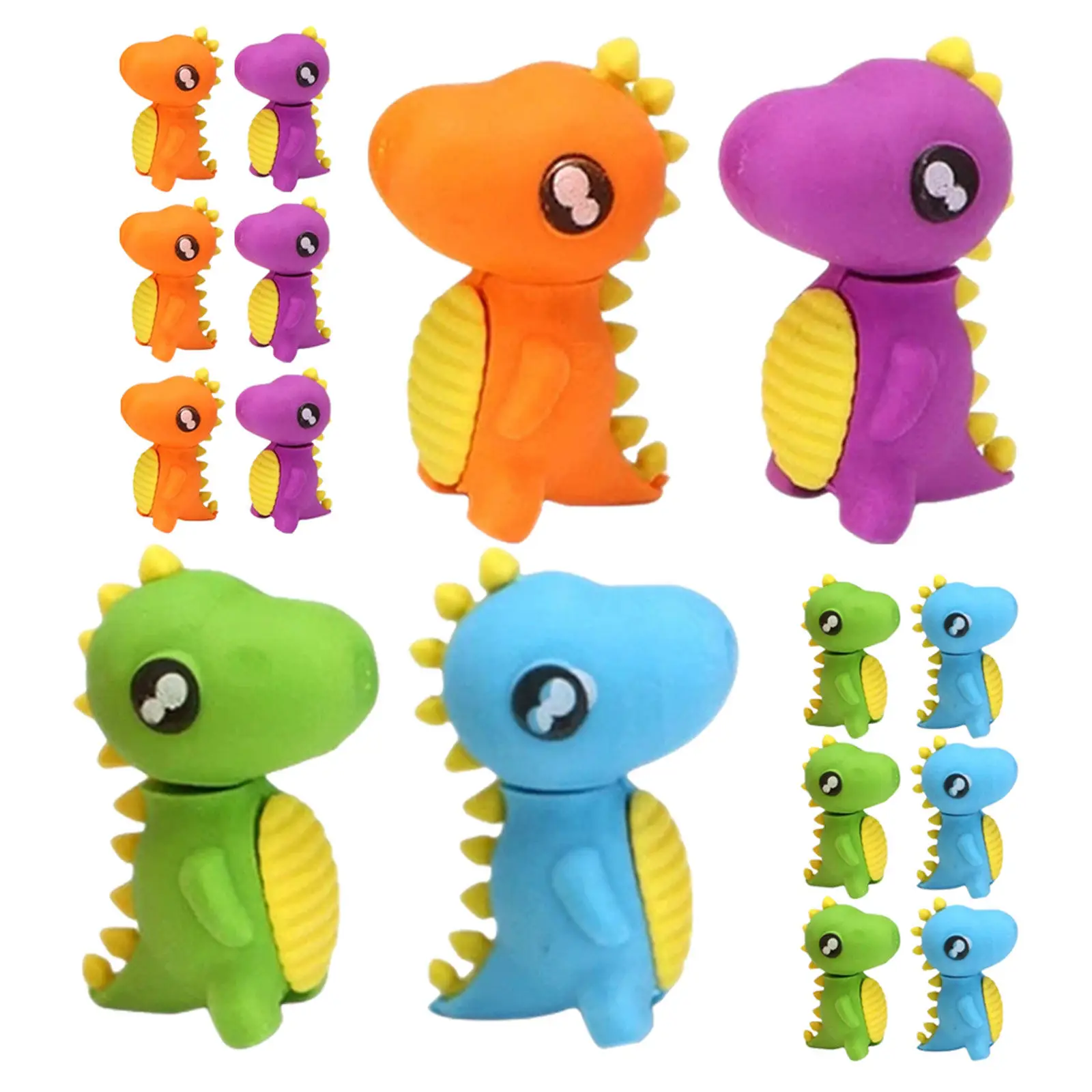 48 Pcs Eraser Cute Erasers for School Cartoon Supplies Animal Mini Animals Modeling Dinosaur