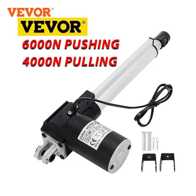 

VEVOR 12V Linear Actuator 200mm 250mm 300mm 400mm 6000N Stroke Electric Linear Motor Controller Home Use Sofa Recliner Lift