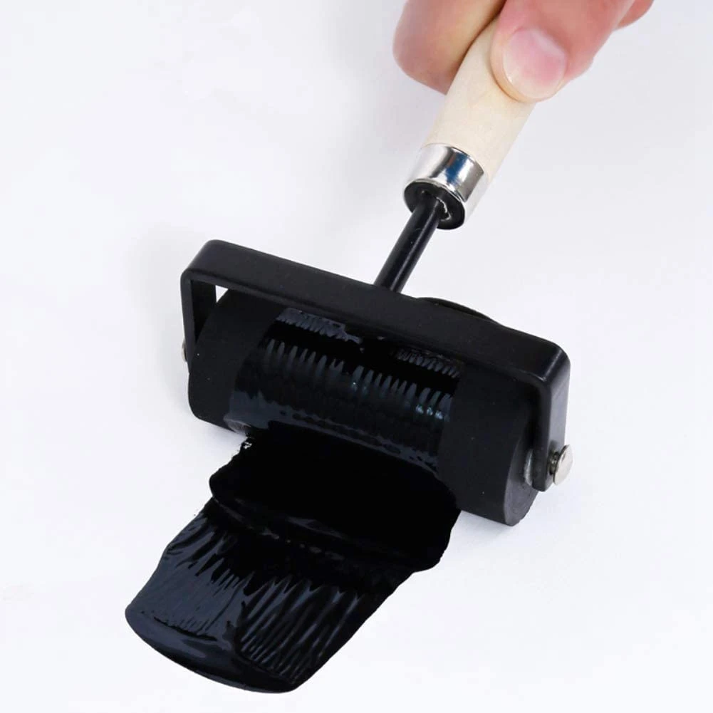 AT13 1.5 Inch And 3 Inch Hard Rubber Roller Heavy Steel Frame Craft Tools 2 Pieces
