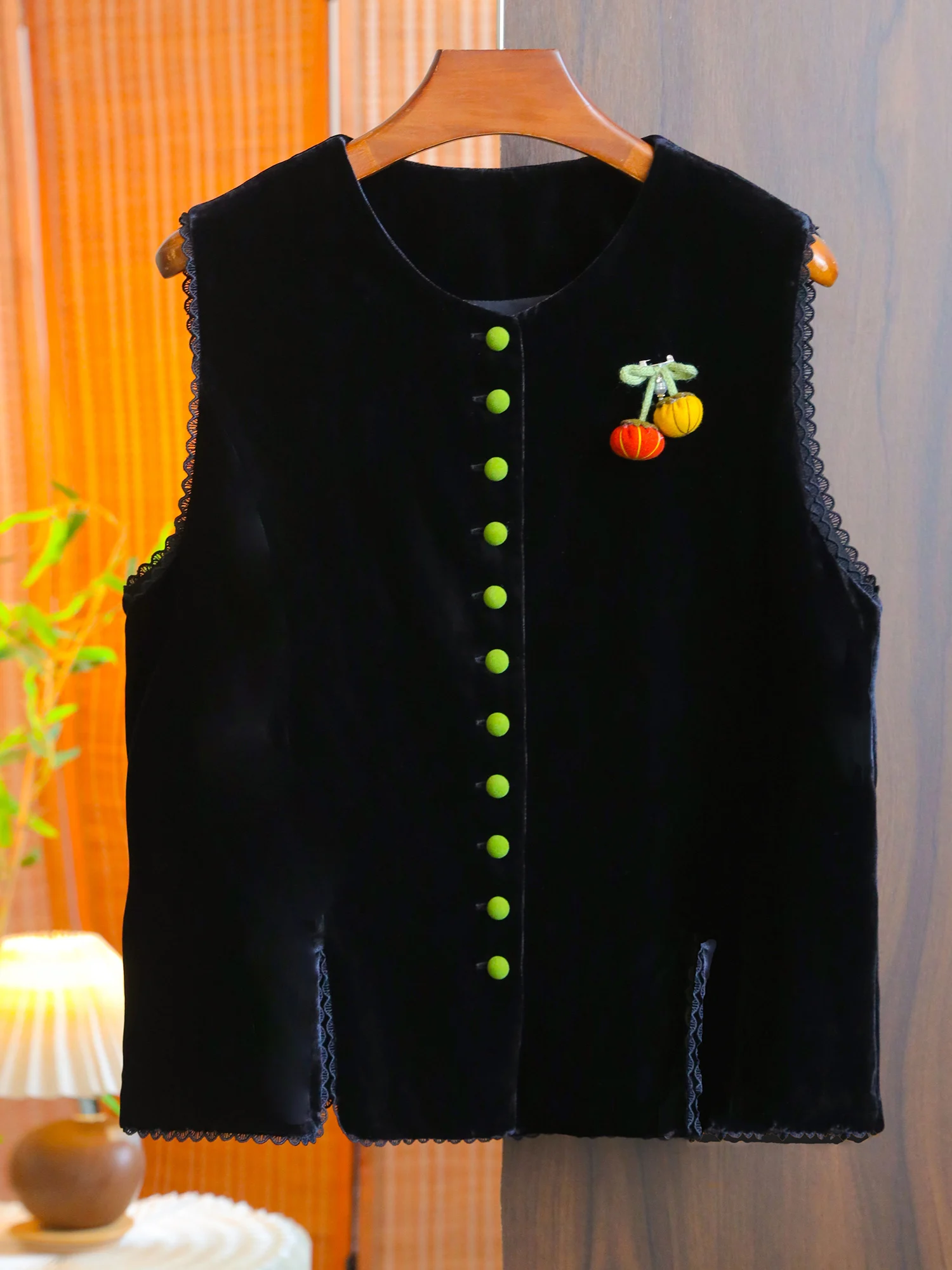 

Женский модный круглый свободный утягивающий шелковый бархатный жилет Ne Svel, осень 2024, Новое поступление, удобный дышащий материал