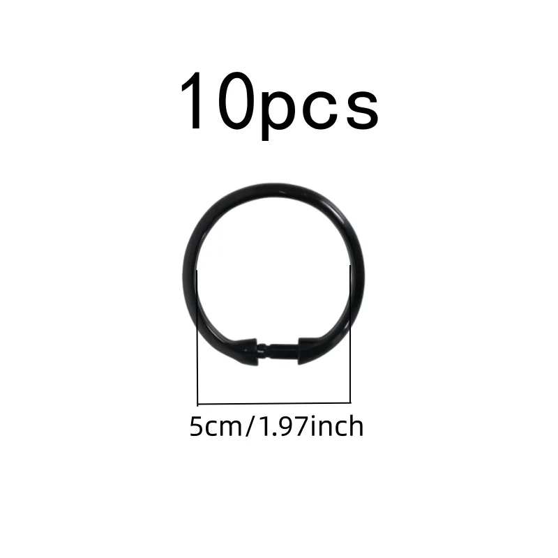 10 pcs Clear Round Curtain Hooks for Hotel Bath Tub Rod, Smooth Glide Design, Waterproof Rust Proof, Multipurpose