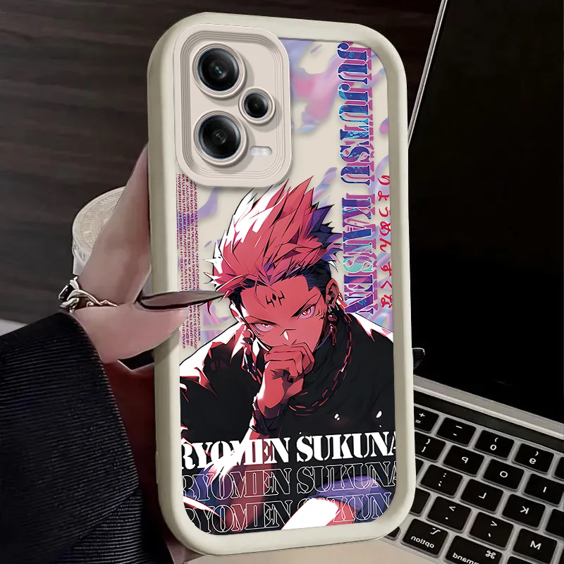 Jujutsu Kaisen حافظة لهاتف Xiaomi Redmi Note 13 14 12 11 Pro Plus 5G 12S 11S 10s 10 9 Redmi 14C 13C 12C 12 4G A3 A3X غطاء الطباعة #3