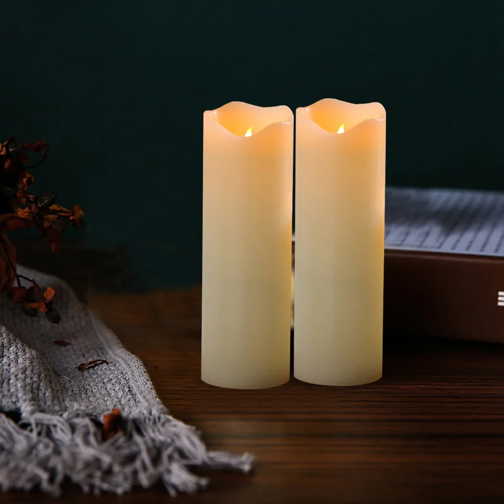 2pcs LED Candle Light, Flameless Candles Light Uneven Edge Paraffin Wax Candle Light Battery Operated LED Candle Night Light view 4