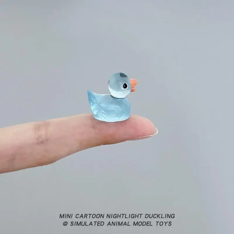 50pcs Adorable Halloween Gift: Miniature Glow-in-the-Dark Duck Toy, Desktop Decoration, Stress Relief Object, Realistic Animal