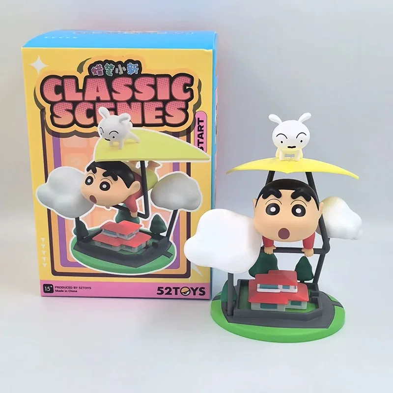 Genuine Blind Box Crayon Shin-Chan Classic Scene Series Anime Cartoon Decorations Pvc Model Action Figurines Ornament Toys Gift