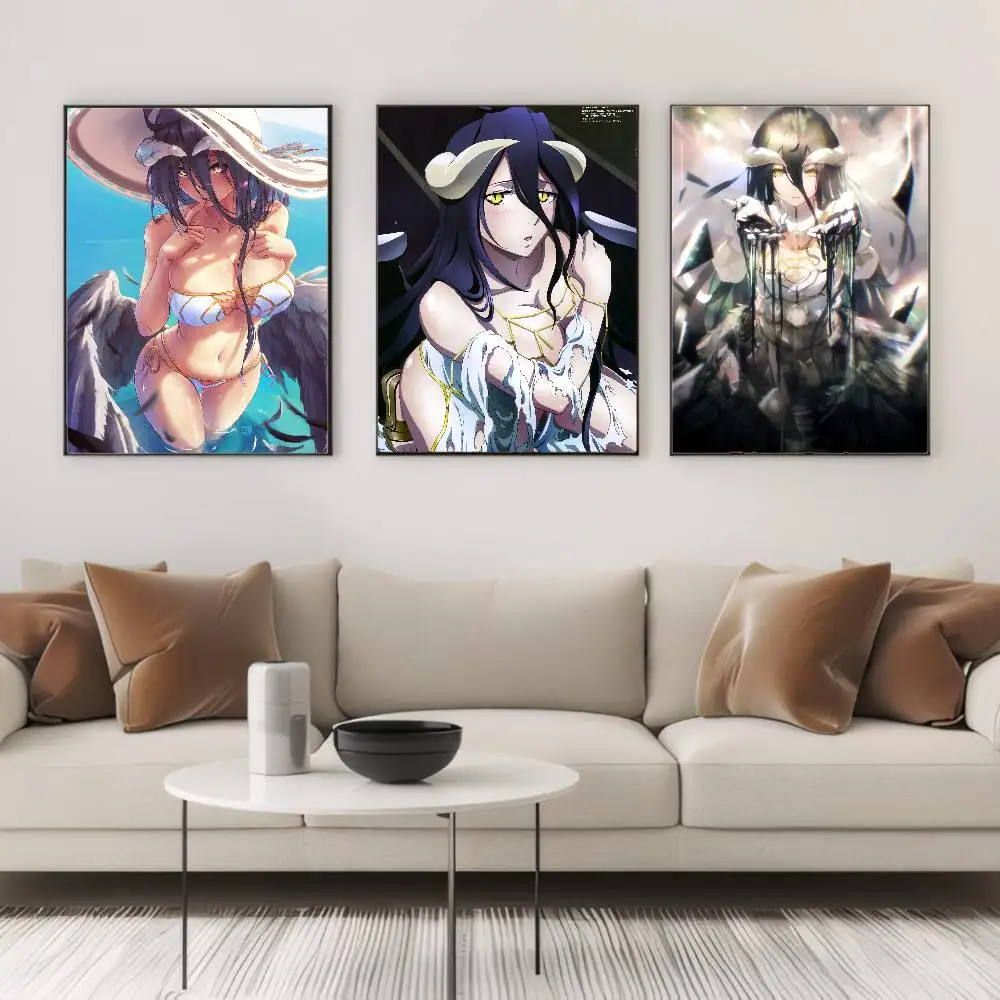 Albedo انمي ياباني أفرلورد ملصق ملصقات الفن جداريات حائطية ديكور لعبة غرفة ديكور الهدايا Kawaii HD اللوحة سيارات القط