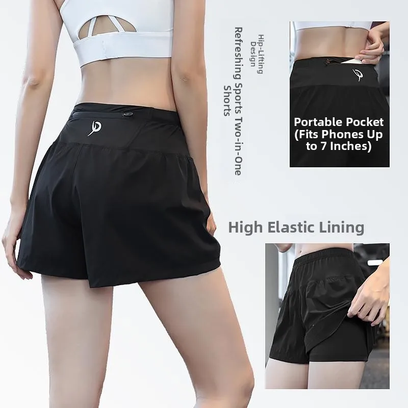 

Женские спортивные шорты для лета: непрозрачные, из быстросохнущего нейлона, дышащие, эластичные, тканые, для бега и повседневной носки