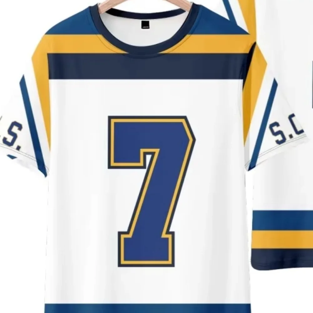 SZA Men's Football Sports Street Loose Comfortable Short Sleeve Hip Hop Style Fitness Oversized Splicing Round Neck Tops image 4