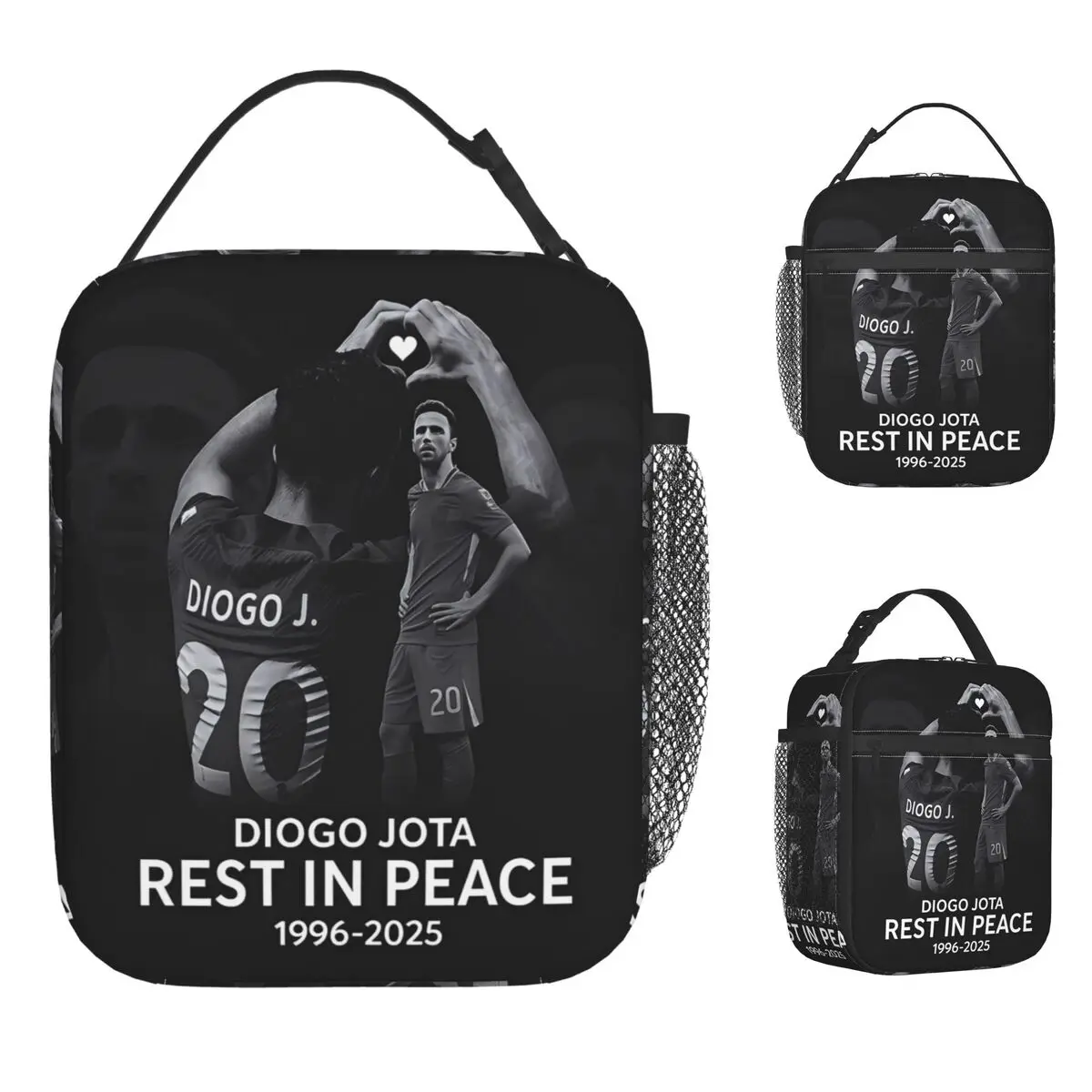 Diogo Jota حقيبة الغداء صندوق الغداء خمر للفتيات مدرسة المحمولة معزول حقيبة للحفاظ على البرودة أكسفورد طباعة أكياس الغداء الحرارية