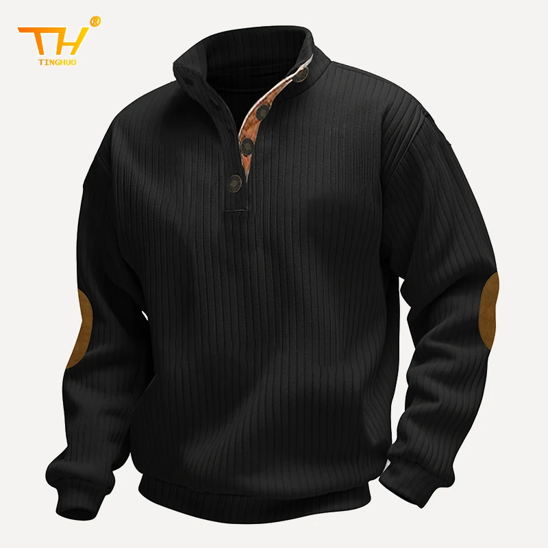 Men's Knitwear for Daily Wear Men's Colorblock Patchwork Jacquard Button Front Sweater Sweatshirt Casual Long Sleeve