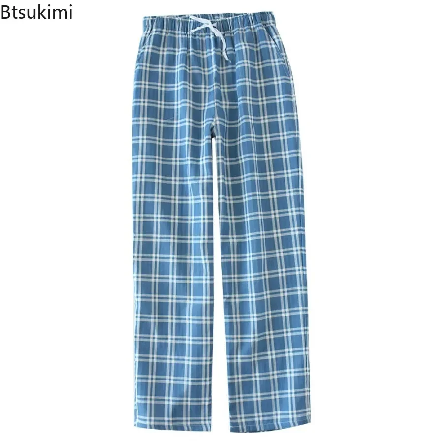 2025 Men's Cotton Gauze Sleep Comfortable Trousers Mens Soft Pajamas Pants Sleep Bottoms Sleepwear Bottoms for Men Pijama Hombre