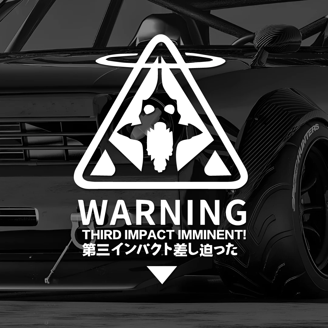 Creative rampage warrior warning car sticker, rear bumper window glass decoration two-dimensional, laptop motorcycle sticker