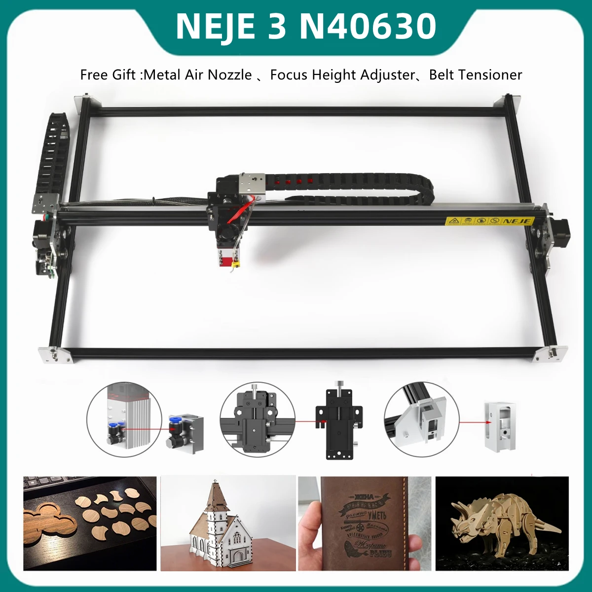 NEJE 3 Max V2 N40630 40W CNC Laser Engraving Machine 32-bit Dual MCU 3D Printer Wood Cutter Lightburn Bluetooth APP Control