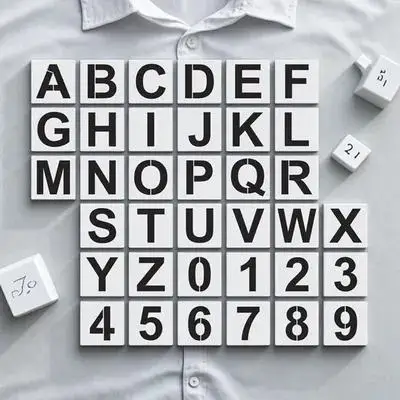 

36Pcs Letter Stencils Alphabet Templates Reusable for DIY Painting Painting Supplies Number Stencils Drawing Templates